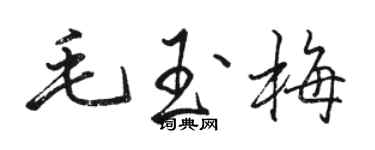 駱恆光毛玉梅行書個性簽名怎么寫