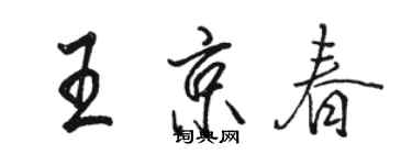 駱恆光王京春行書個性簽名怎么寫
