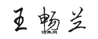 駱恆光王暢蘭行書個性簽名怎么寫