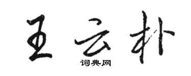 駱恆光王雲朴行書個性簽名怎么寫