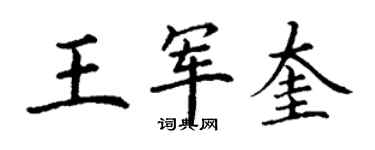 丁謙王軍奎楷書個性簽名怎么寫