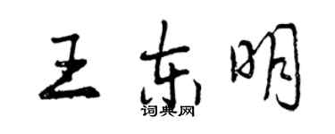 曾慶福王東明行書個性簽名怎么寫