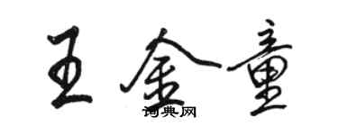 駱恆光王金童行書個性簽名怎么寫