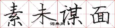 駱恆光素未謀面楷書怎么寫
