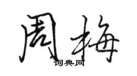 駱恆光周梅行書個性簽名怎么寫