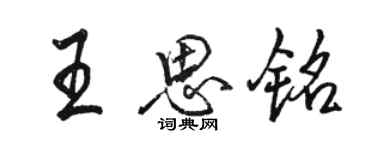 駱恆光王思銘行書個性簽名怎么寫