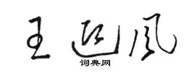 駱恆光王迎風草書個性簽名怎么寫