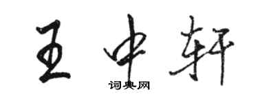 駱恆光王中軒行書個性簽名怎么寫