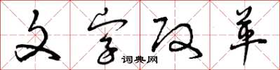 曾慶福文字改革草書怎么寫