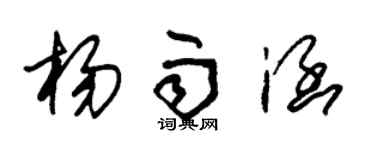 朱錫榮楊雨涵草書個性簽名怎么寫