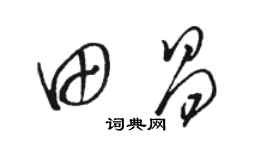 駱恆光田昌草書個性簽名怎么寫