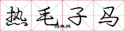 龐中華熱毛子馬行書怎么寫