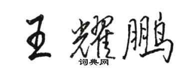 駱恆光王耀鵬行書個性簽名怎么寫