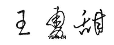 駱恆光王勇甜草書個性簽名怎么寫