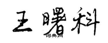 曾慶福王曙科行書個性簽名怎么寫