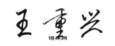 駱恆光王重興行書個性簽名怎么寫