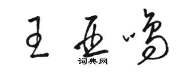 駱恆光王亞鳴草書個性簽名怎么寫