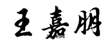 胡問遂王嘉朋行書個性簽名怎么寫