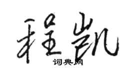 駱恆光程凱行書個性簽名怎么寫
