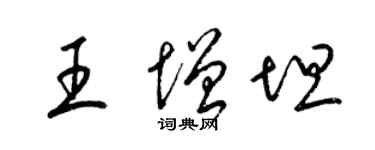 梁錦英王增坦草書個性簽名怎么寫