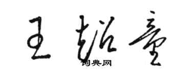 駱恆光王超童草書個性簽名怎么寫