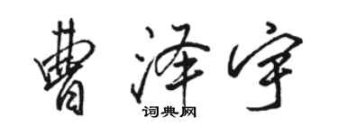 駱恆光曹澤宇行書個性簽名怎么寫