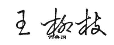 駱恆光王柳枝草書個性簽名怎么寫