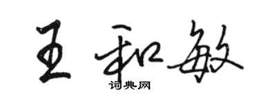 駱恆光王和敏行書個性簽名怎么寫