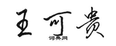 駱恆光王可貴行書個性簽名怎么寫