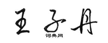 駱恆光王子丹行書個性簽名怎么寫