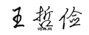 駱恆光王哲儉行書個性簽名怎么寫