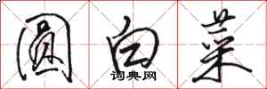 駱恆光圓白菜行書怎么寫
