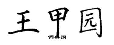 丁謙王甲園楷書個性簽名怎么寫