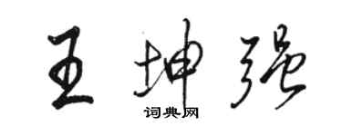 駱恆光王坤強行書個性簽名怎么寫