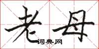 駱恆光老母楷書怎么寫