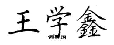 丁謙王學鑫楷書個性簽名怎么寫