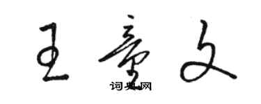 駱恆光王童文草書個性簽名怎么寫