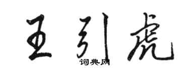 駱恆光王引虎行書個性簽名怎么寫