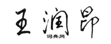 駱恆光王潤昂行書個性簽名怎么寫