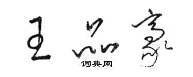 駱恆光王品豪草書個性簽名怎么寫