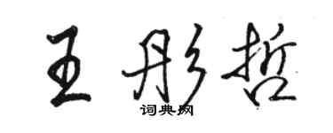 駱恆光王彤哲行書個性簽名怎么寫