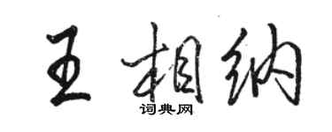 駱恆光王相納行書個性簽名怎么寫