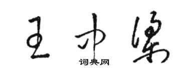 駱恆光王中梁草書個性簽名怎么寫