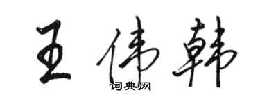 駱恆光王偉韓行書個性簽名怎么寫
