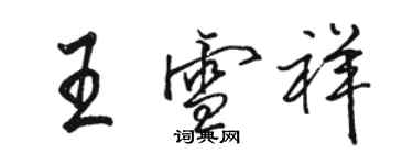 駱恆光王雪祥行書個性簽名怎么寫