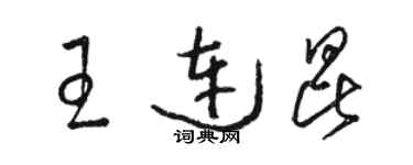 駱恆光王連昆草書個性簽名怎么寫