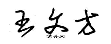 朱錫榮王文方草書個性簽名怎么寫