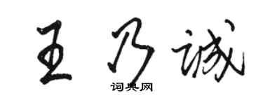 駱恆光王乃誠行書個性簽名怎么寫