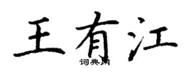 丁謙王有江楷書個性簽名怎么寫