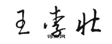 駱恆光王李壯草書個性簽名怎么寫